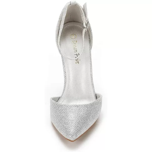imageDREAM PAIRS Womens OppointedLacey Pump ShoeSilver Glitter