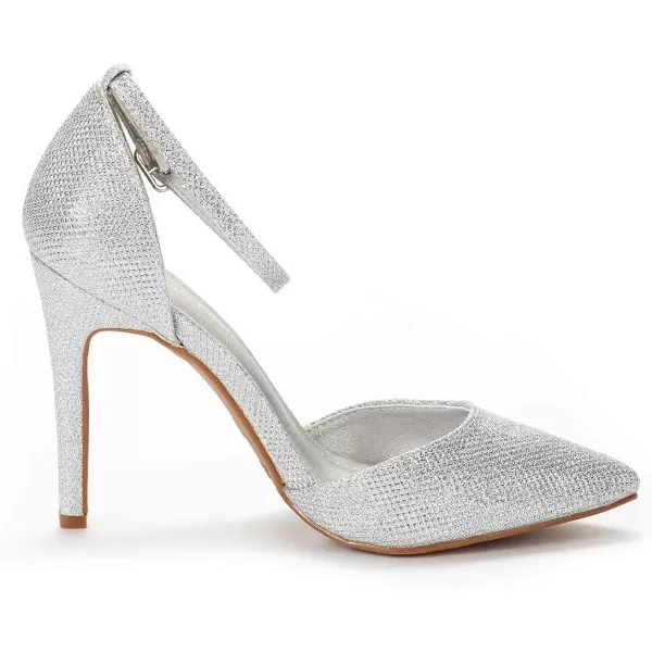 imageDREAM PAIRS Womens OppointedLacey Pump ShoeSilver Glitter