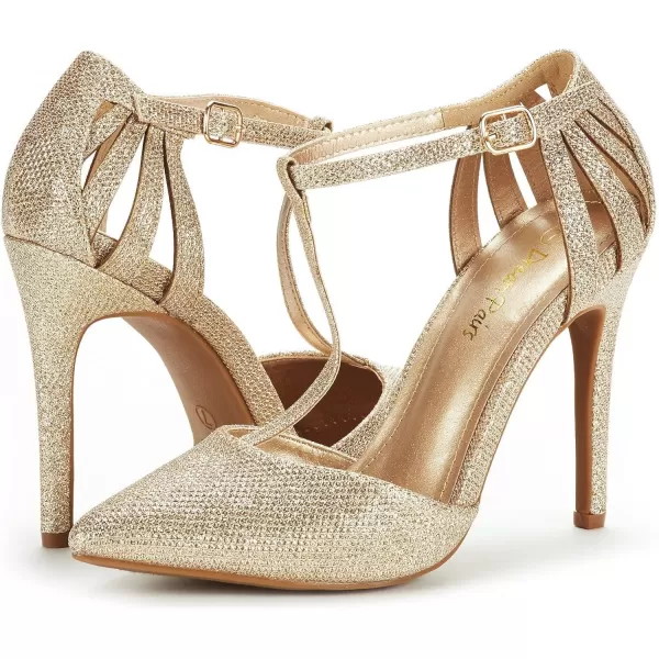 imageDREAM PAIRS Womens OppointedMary Pump ShoeGold Glitter