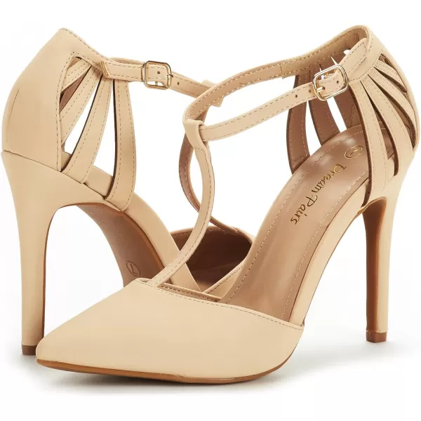 imageDREAM PAIRS Womens OppointedMary Pump ShoeNude Nubuck