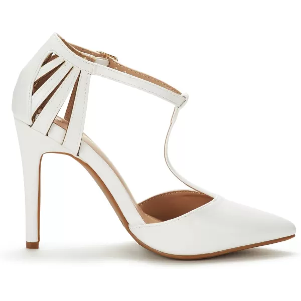 imageDREAM PAIRS Womens OppointedMary Pump ShoeWhite Pu