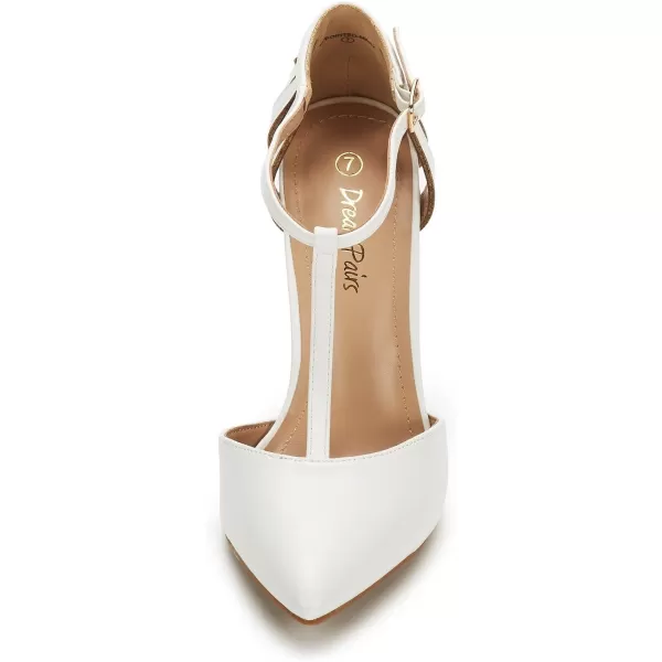 imageDREAM PAIRS Womens OppointedMary Pump ShoeWhite Pu
