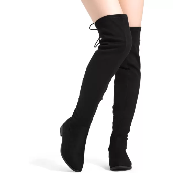 imageDREAM PAIRS Womens Over The Knee High Low Block Heel Riding BootsBlack