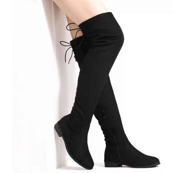 imageDREAM PAIRS Womens Over The Knee High Low Block Heel Riding BootsBlack