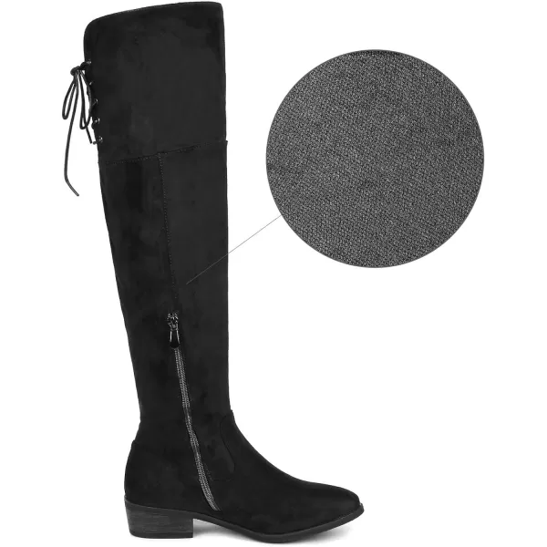imageDREAM PAIRS Womens Over The Knee High Low Block Heel Riding BootsBlacklei