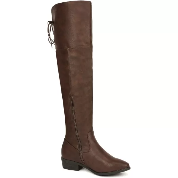 imageDREAM PAIRS Womens Over The Knee High Low Block Heel Riding BootsBrownlei