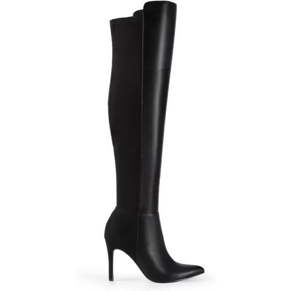 imageDREAM PAIRS Womens Over The Knee Thigh High Boots Long Stretch Pointed Toe Stiletto High Heels Fall Sexy BootsBlack Pu Suede