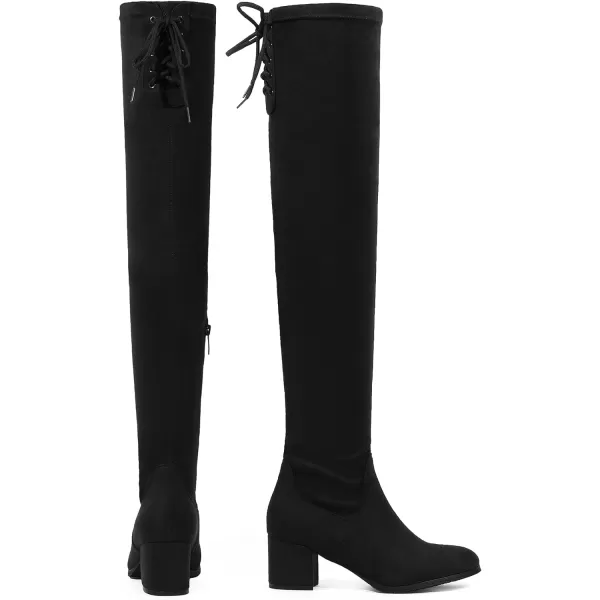imageDREAM PAIRS Womens Over The Knee Thigh High Chunky Heel Boots Long Stretch Sexy Fall BootsBlack