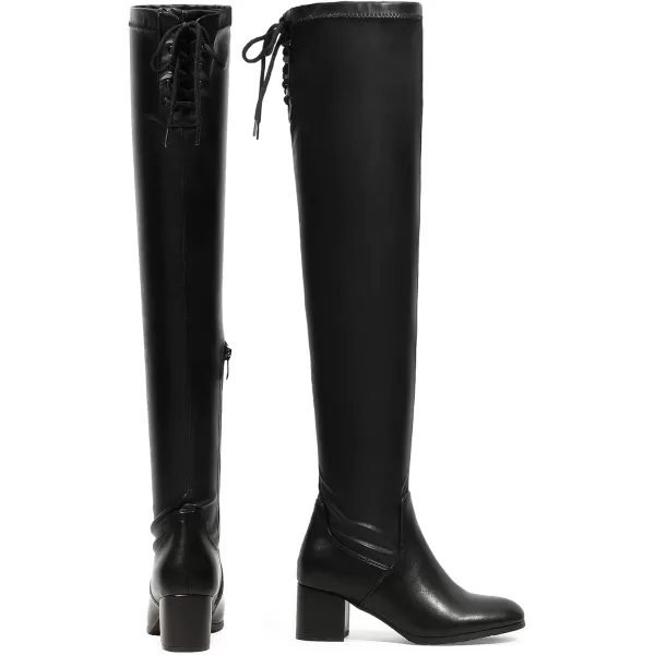 imageDREAM PAIRS Womens Over The Knee Thigh High Chunky Heel Boots Long Stretch Sexy Fall BootsBlack Pulaurence