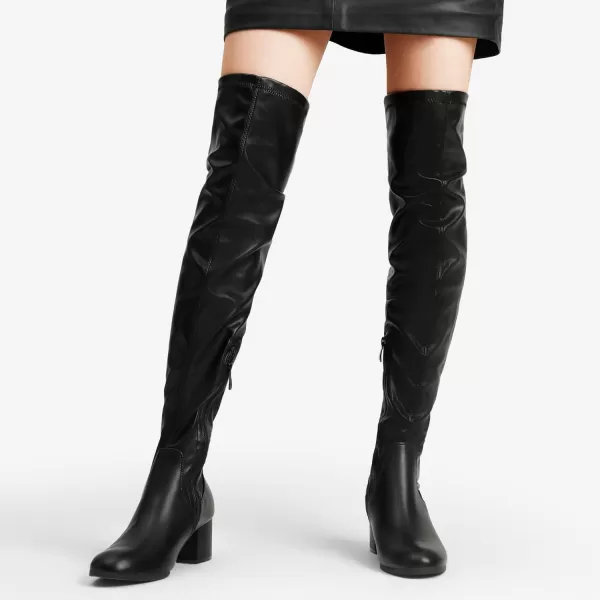 imageDREAM PAIRS Womens Over The Knee Thigh High Chunky Heel Boots Long Stretch Sexy Fall BootsBlack Pulaurence