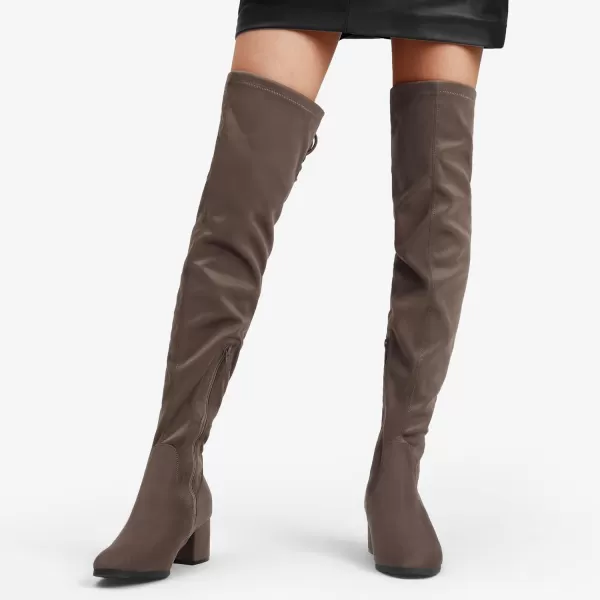 imageDREAM PAIRS Womens Over The Knee Thigh High Chunky Heel Boots Long Stretch Sexy Fall BootsKhakilaurence
