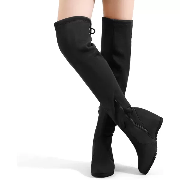 imageDREAM PAIRS Womens Over The Knee Thigh High Wedge Heel BootsBlackleggy
