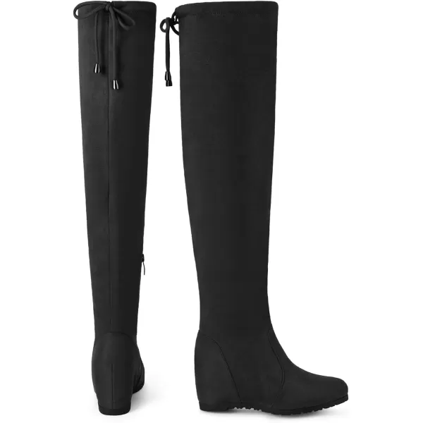 imageDREAM PAIRS Womens Over The Knee Thigh High Wedge Heel BootsBlackleggy