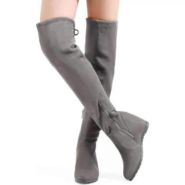 imageDREAM PAIRS Womens Over The Knee Thigh High Wedge Heel BootsGreyleggy