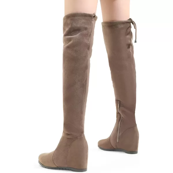 imageDREAM PAIRS Womens Over The Knee Thigh High Wedge Heel BootsKhakileggy