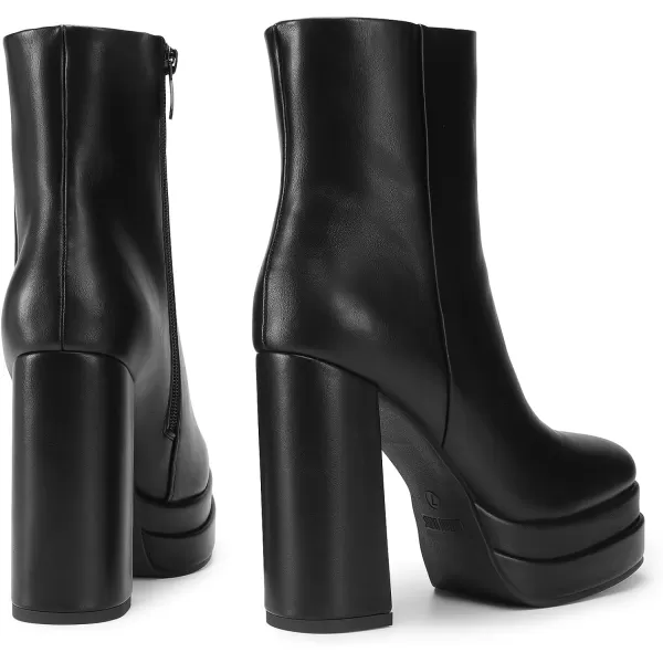 imageDREAM PAIRS Womens Platform Ankle Boot High Chunky Heels Square Toe Comfort Party Dress Booties Shoes for WomenBlack