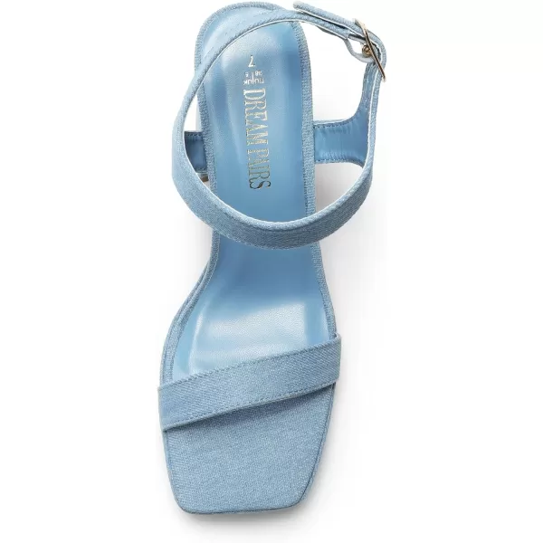 imageDREAM PAIRS Womens Platform Chunky Heels Ankle Strap Block High Heel Square Toe Wedding Party Dress Sandals ShoesDenim Blue