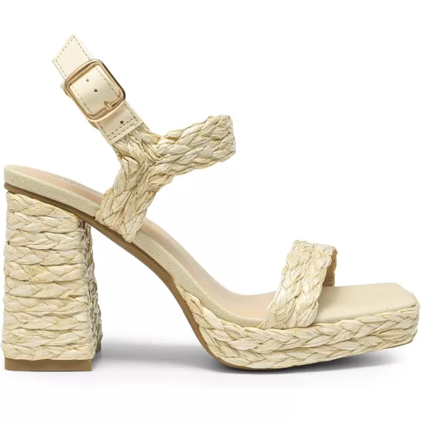 imageDREAM PAIRS Womens Platform Chunky Heels Ankle Strap Block High Heel Square Toe Wedding Party Dress Sandals ShoesNudewoven