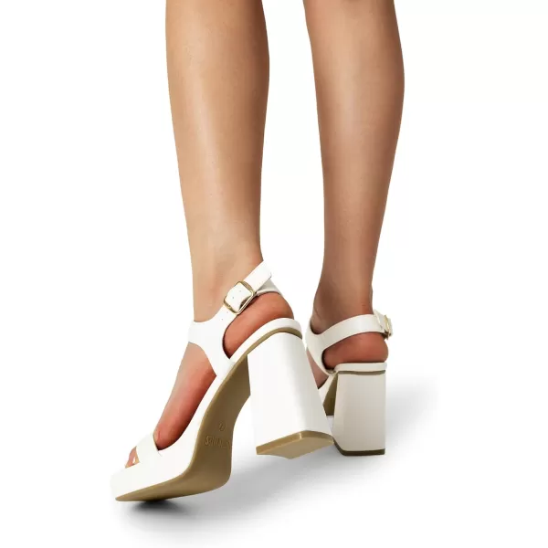 imageDREAM PAIRS Womens Platform Chunky Heels Ankle Strap Block High Heel Square Toe Wedding Party Dress Sandals ShoesWhitepu
