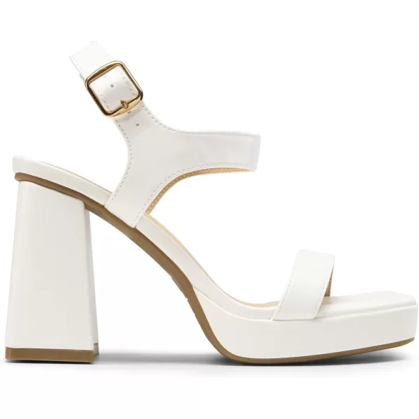imageDREAM PAIRS Womens Platform Chunky Heels Ankle Strap Block High Heel Square Toe Wedding Party Dress Sandals ShoesWhitepu