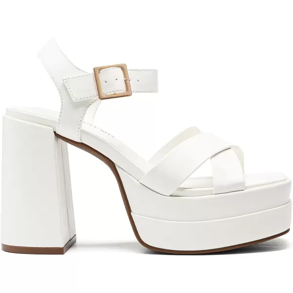 imageDREAM PAIRS Womens Platform Chunky Heels Square Open Toe Ankle Strap High Heeled Sandals Y2K Shoes for Party BrunchWhite