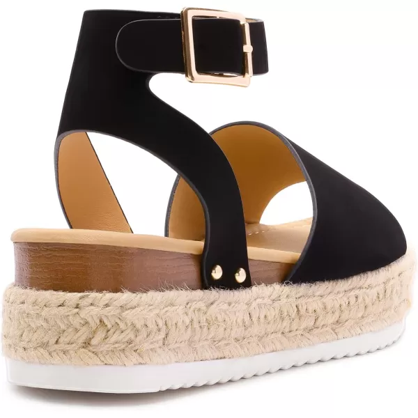 imageDREAM PAIRS Womens Platform Espadrilles Casual Ankle Strap Wedge Sandals Comfortable Dressy Summer ShoesBlacknubuck