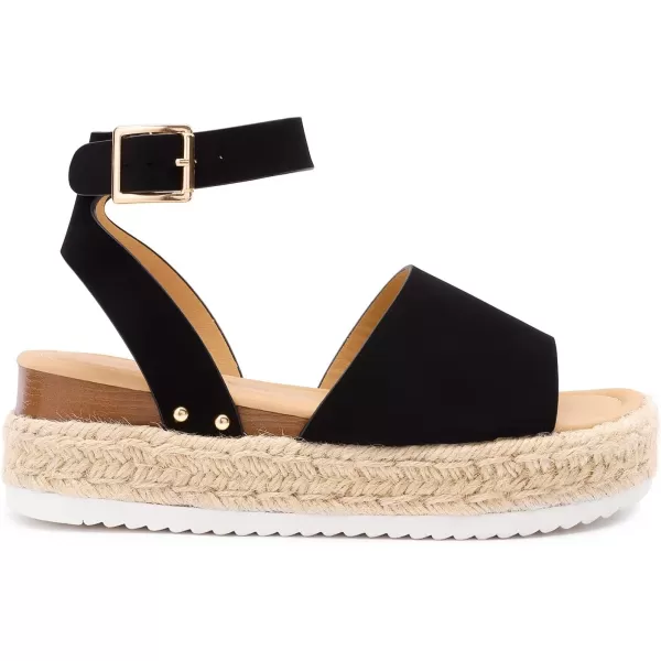 imageDREAM PAIRS Womens Platform Espadrilles Casual Ankle Strap Wedge Sandals Comfortable Dressy Summer ShoesBlacknubuck