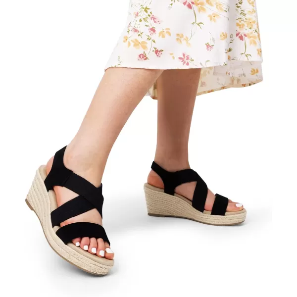 imageDREAM PAIRS Womens Platform Espadrilles Wedge Sandals Slip on Elastic Ankle Strap Sandals for Women Casual Dressy SummerBlacknubuck