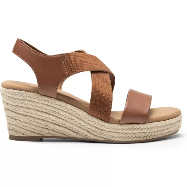 imageDREAM PAIRS Womens Platform Espadrilles Wedge Sandals Slip on Elastic Ankle Strap Sandals for Women Casual Dressy SummerCamelpu