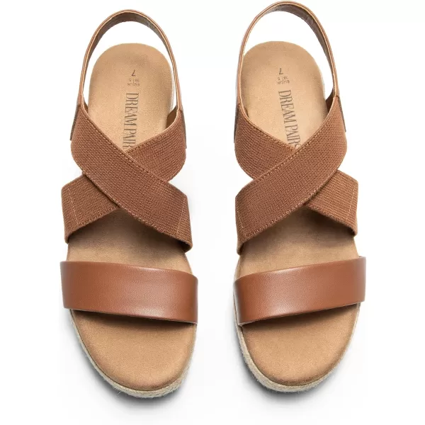 imageDREAM PAIRS Womens Platform Espadrilles Wedge Sandals Slip on Elastic Ankle Strap Sandals for Women Casual Dressy SummerCamelpu