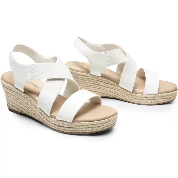 imageDREAM PAIRS Womens Platform Espadrilles Wedge Sandals Slip on Elastic Ankle Strap Sandals for Women Casual Dressy SummerWhitepu