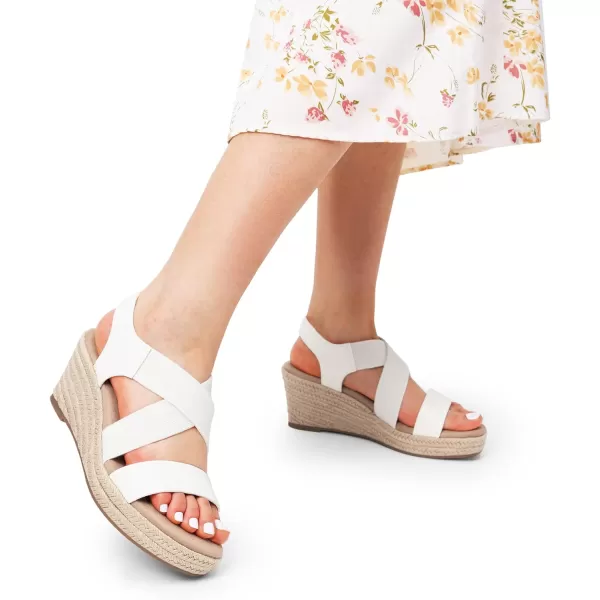 imageDREAM PAIRS Womens Platform Espadrilles Wedge Sandals Slip on Elastic Ankle Strap Sandals for Women Casual Dressy SummerWhitepu