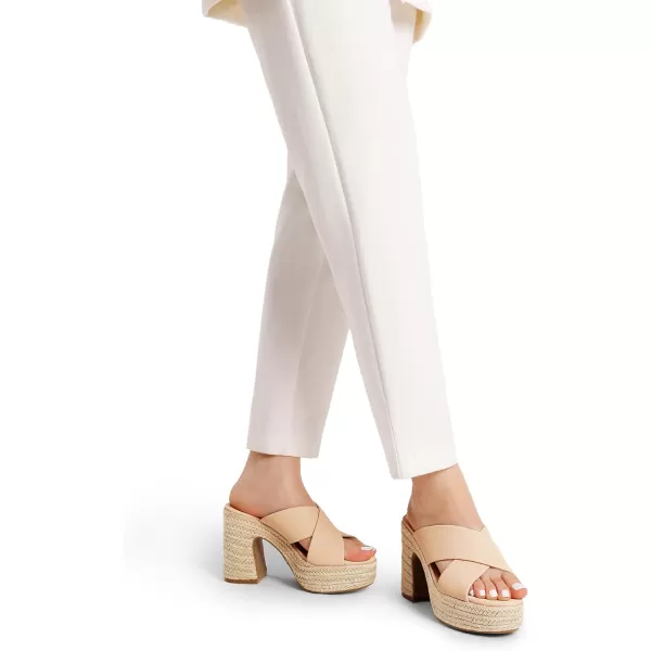 imageDREAM PAIRS Womens Platform Heels Open Toe Slip on Heels for Women High Chunky Block Wedges Sandals Dressy Pumps ShoesNudenubuck