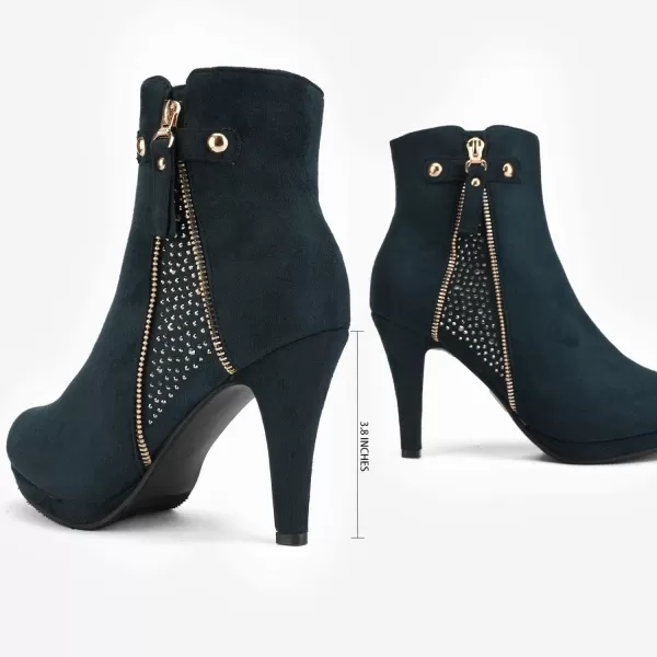 imageDREAM PAIRS Womens Platform High Heel Ankle BootiesDarkBlue1