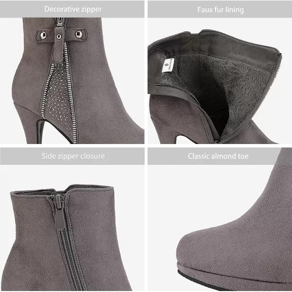 imageDREAM PAIRS Womens Platform High Heel Ankle BootiesLightGrey1
