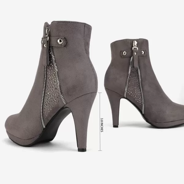 imageDREAM PAIRS Womens Platform High Heel Ankle BootiesLightGrey1