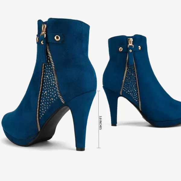 imageDREAM PAIRS Womens Platform High Heel Ankle BootiesRoyalBlue1