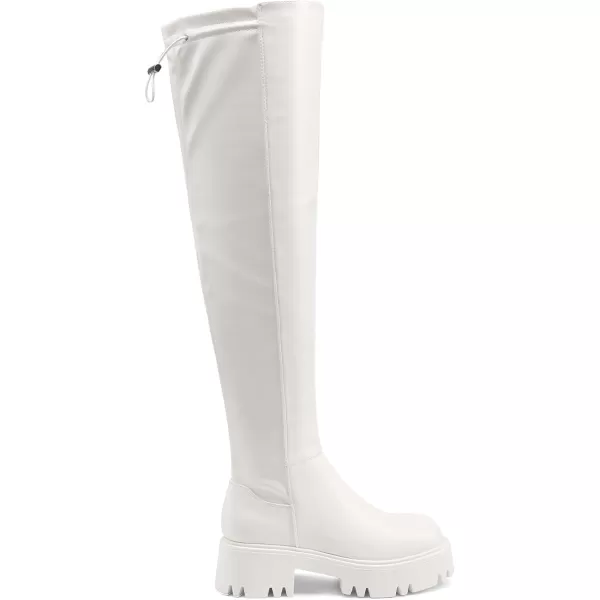 imageDREAM PAIRS Womens Platform Over The Knee Boots Lug Sole Round Toe Thigh High Long Chunky Block Heels Fall BootsWhitepu