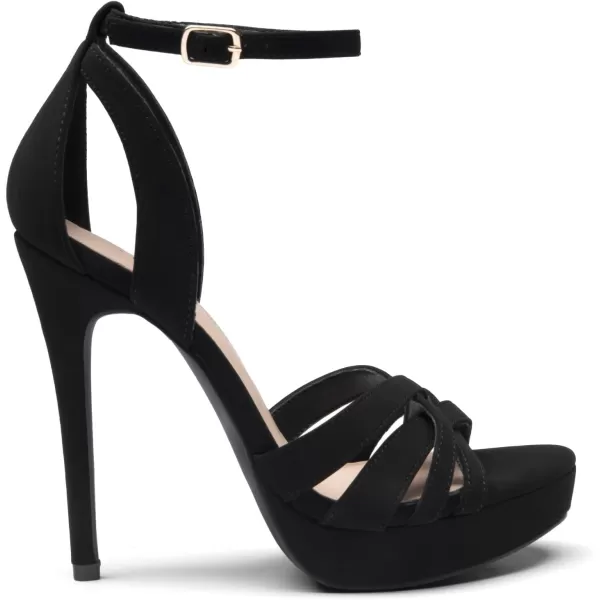 imageDREAM PAIRS Womens Platform Stiletto Heels Open Toe Ankle Strappy High Heels Fashion Wedding Dressy Pump Sandals ShoesBlacknubuck