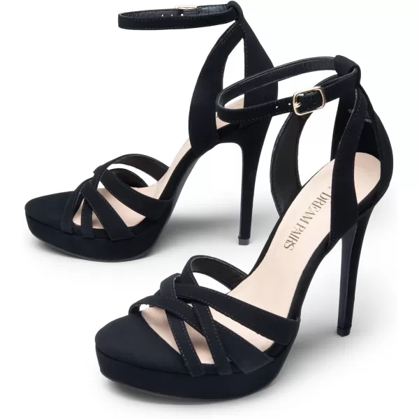 imageDREAM PAIRS Womens Platform Stiletto Heels Open Toe Ankle Strappy High Heels Fashion Wedding Dressy Pump Sandals ShoesBlacknubuck