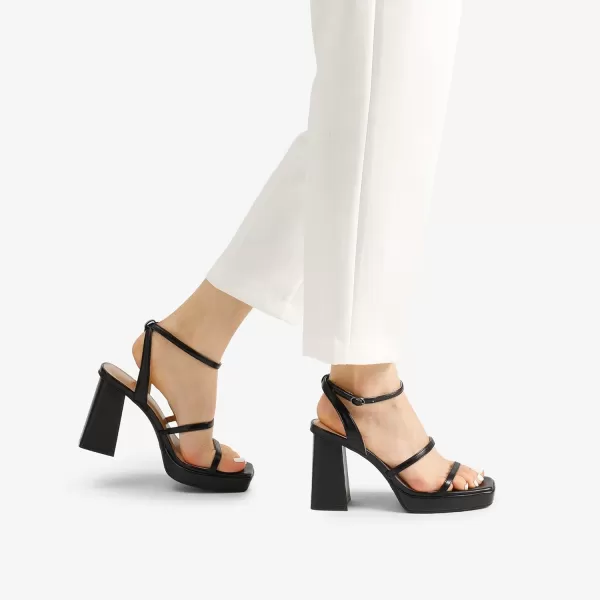 imageDREAM PAIRS Womens Platform Strappy Heels Open Toe Ankle Strap Square Party Sandals Y2K Dress ShoesBlack