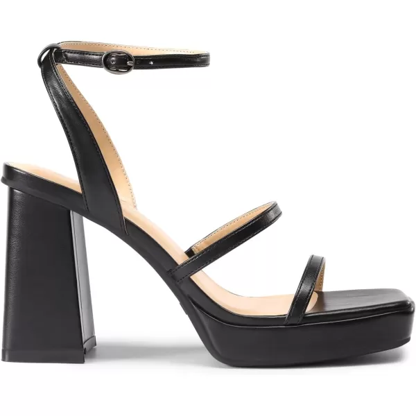 imageDREAM PAIRS Womens Platform Strappy Heels Open Toe Ankle Strap Square Party Sandals Y2K Dress ShoesBlack