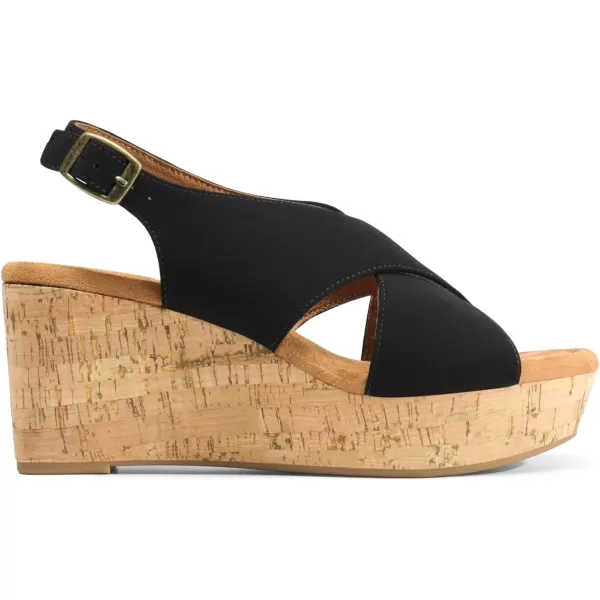 imageDREAM PAIRS Womens Platform Wedge Sandals Comfortable Ankle Strap Sandals for Women Casual Dressy SummerBlacknubuck