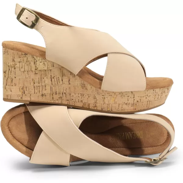 imageDREAM PAIRS Womens Platform Wedge Sandals Comfortable Ankle Strap Sandals for Women Casual Dressy SummerNudenubuck