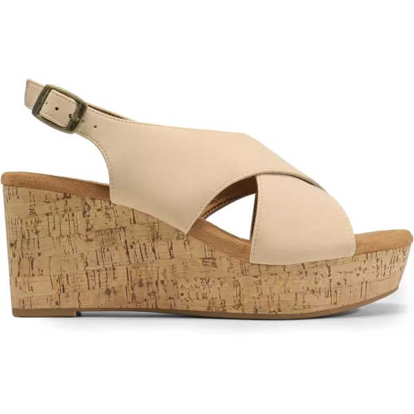 imageDREAM PAIRS Womens Platform Wedge Sandals Comfortable Ankle Strap Sandals for Women Casual Dressy SummerNudenubuck