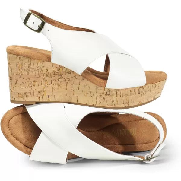 imageDREAM PAIRS Womens Platform Wedge Sandals Comfortable Ankle Strap Sandals for Women Casual Dressy SummerWhitepu