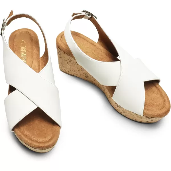 imageDREAM PAIRS Womens Platform Wedge Sandals Comfortable Ankle Strap Sandals for Women Casual Dressy SummerWhitepu