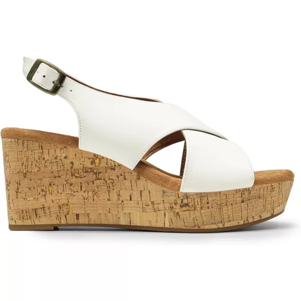 imageDREAM PAIRS Womens Platform Wedge Sandals Comfortable Ankle Strap Sandals for Women Casual Dressy SummerWhitepu