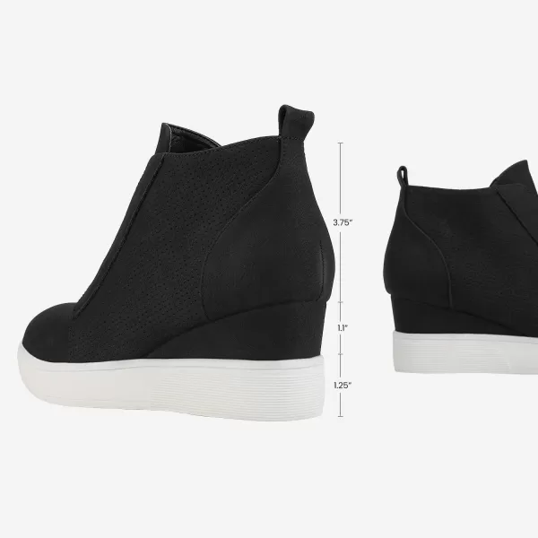 imageDREAM PAIRS Womens Platform Wedge Sneakers Ankle BootiesBlack