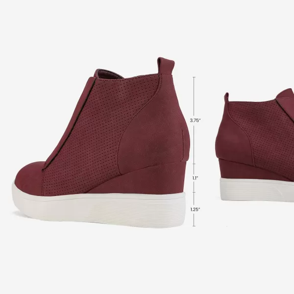 imageDREAM PAIRS Womens Platform Wedge Sneakers Ankle BootiesBurgundy